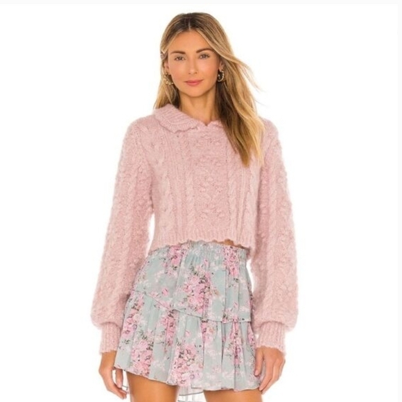 LoveShackFancy Lilac Cable Knit Sweater - Picture 5 of 5